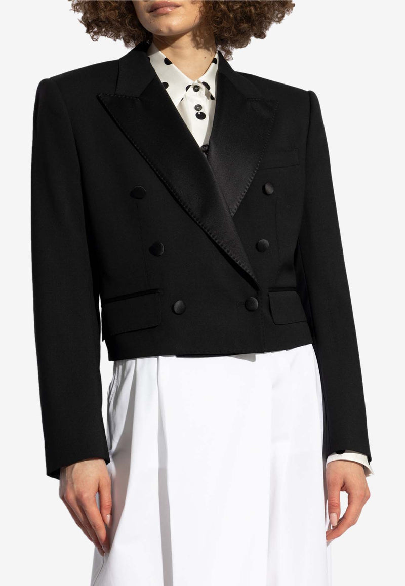 Dolce 
Gabbana Double-Breasted Tuxedo Blazer Black F29MCT FUBE7-N0000