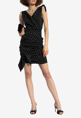 Dolce 
Gabbana Draped Polka Dot Mini Dress Black F6I2DT FSA63-HNZPW