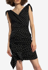 Dolce 
Gabbana Draped Polka Dot Mini Dress Black F6I2DT FSA63-HNZPW