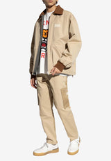 Kenzo Logo Patch Slim Cargo Pants Beige FE65PA112 9CA-11