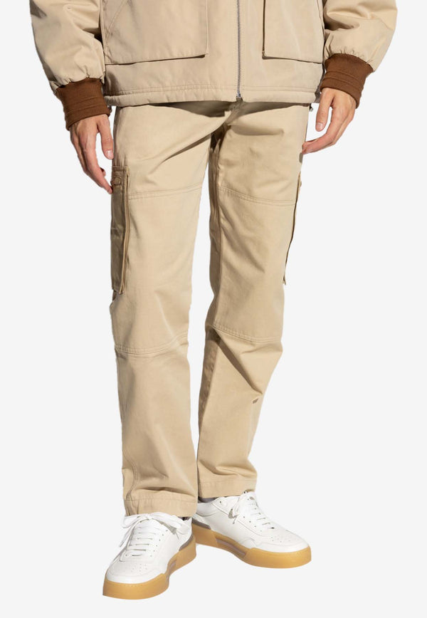 Kenzo Logo Patch Slim Cargo Pants Beige FE65PA112 9CA-11