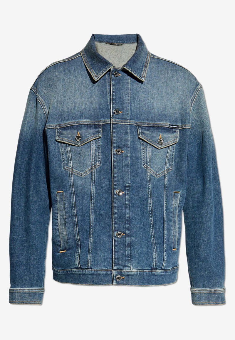 Dolce 
Gabbana Logo Plaque Denim Jacket Blue G9NL5D G8GW9-S9001