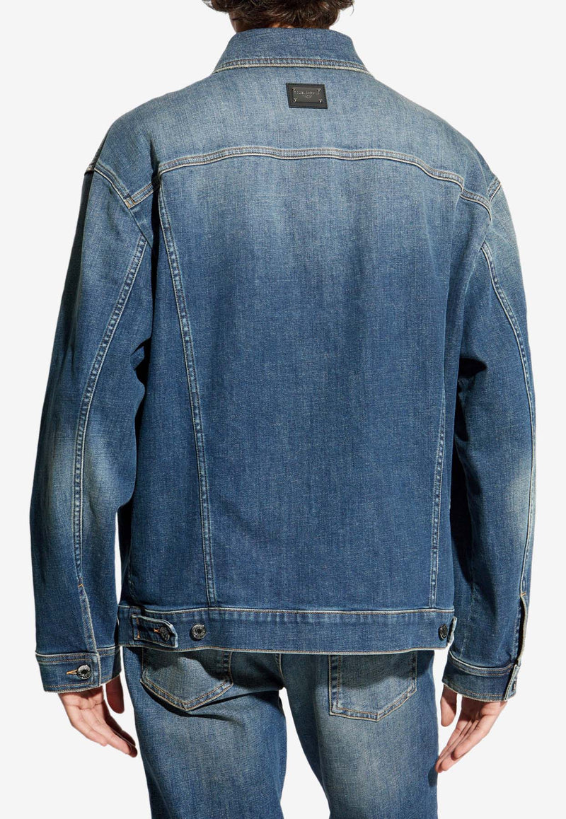 Dolce 
Gabbana Logo Plaque Denim Jacket Blue G9NL5D G8GW9-S9001