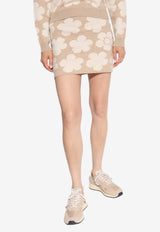 Kenzo Hana Dots Embroidered Mini Skirt Beige FE62JU462 3CN-11