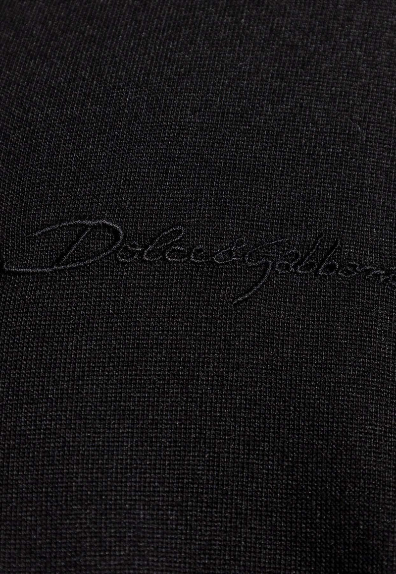 Dolce 
Gabbana Logo Embroidered Cardigan Black GXV30Z JBSJS-N0000