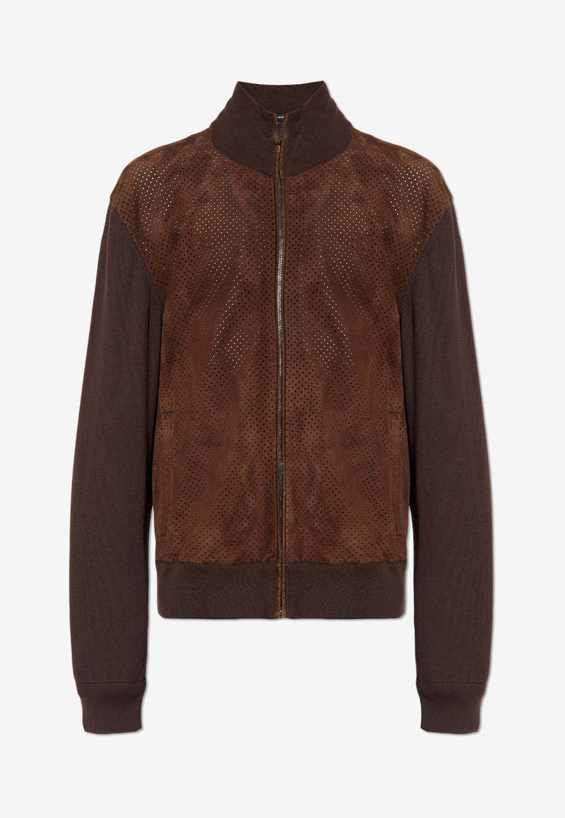 Dolce 
Gabbana Zip-Up Suede Bomber Jacket Brown GXV16T JFMDS-M0682