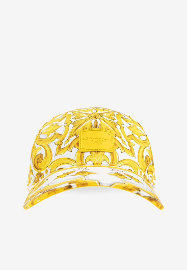 Dolce 
Gabbana Majolica Print Baseball Cap Yellow FH646A FPFSH-H23TN