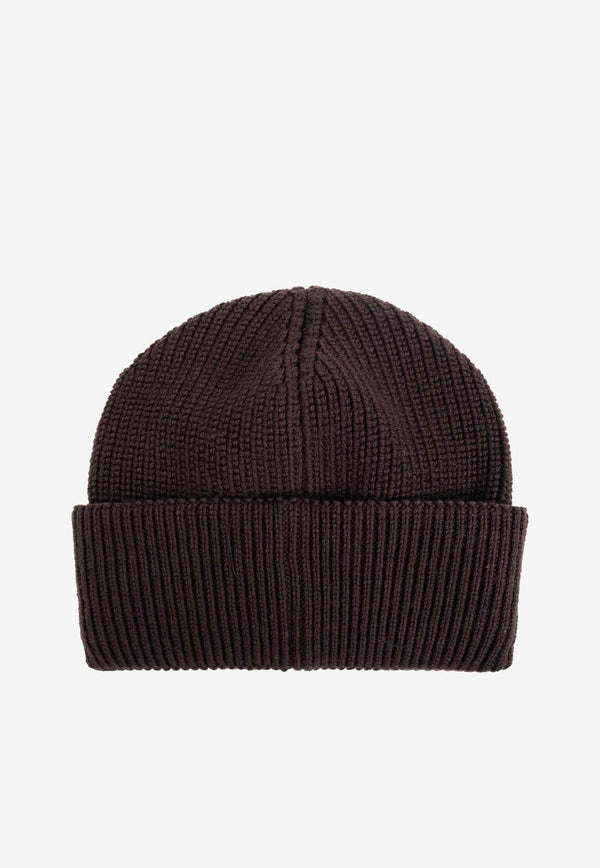 Moncler Logo Patch Wool Beanie Brown J20913B00019 M1282-687