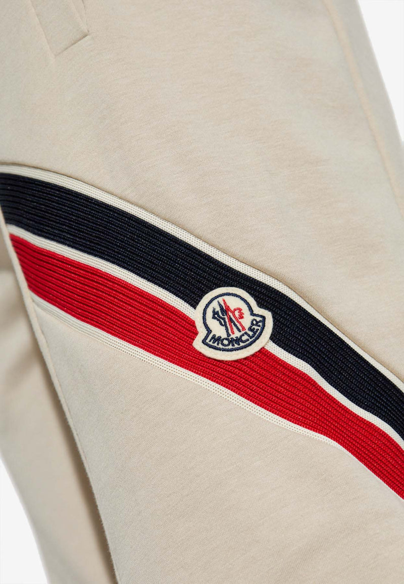 Moncler Tri-Color Accent Drawstring Track Pants Beige J20918H00001 89A8F-265