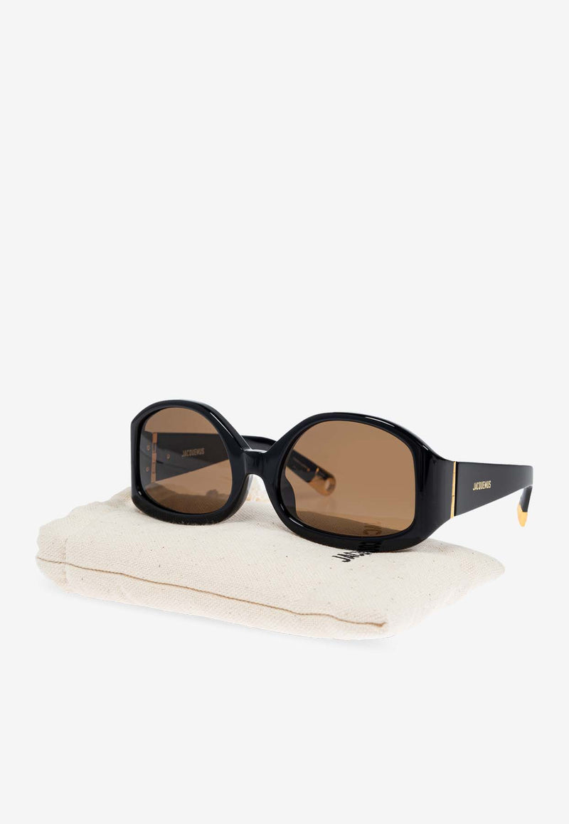 Jacquemus The Colapso Geometric Sunglasses Brown JAC15C1SUN 0-0