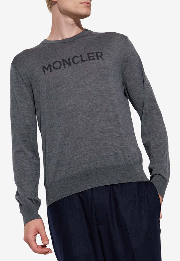 Moncler Logo Wool Sweater Gray J20919C00011 M1180-989