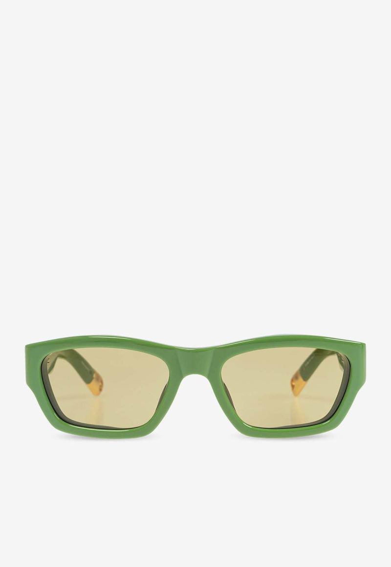 Jacquemus The Meridiano Trapezoid Sunglasses Khaki JAC9C3SUN 0-0