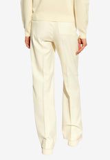 Moncler Straight-Leg Tailored Pants Cream J20932A00008 597SZ-050