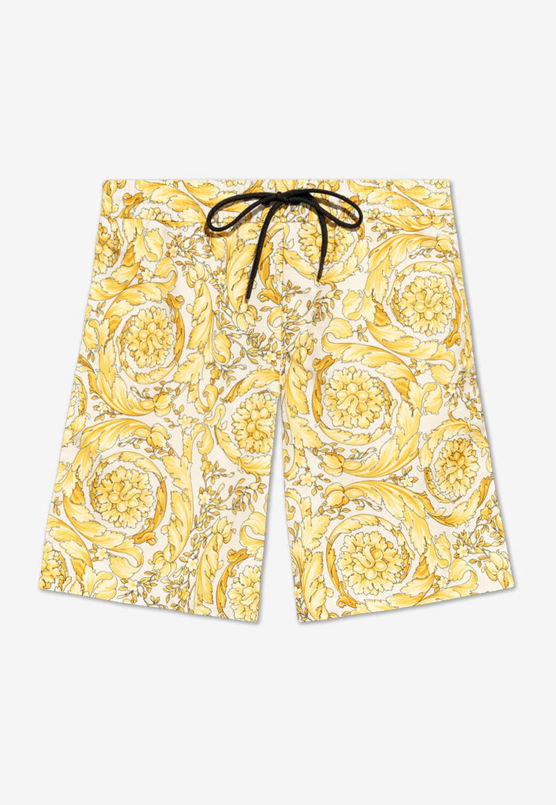 Versace Barocco Print Boardshorts Yellow KĄPIELOWE ABU05021 1A11356-5K410