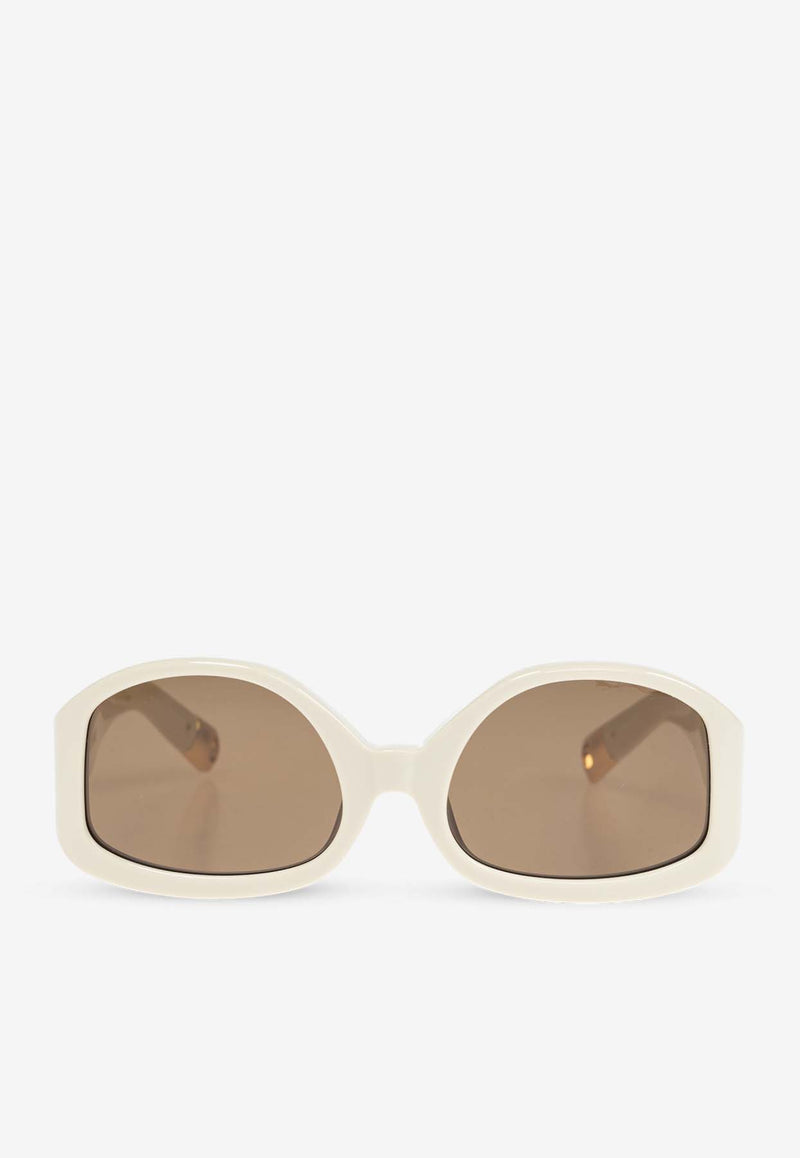 Jacquemus The Colapso Geometric Sunglasses Brown JAC15C3SUN 0-0