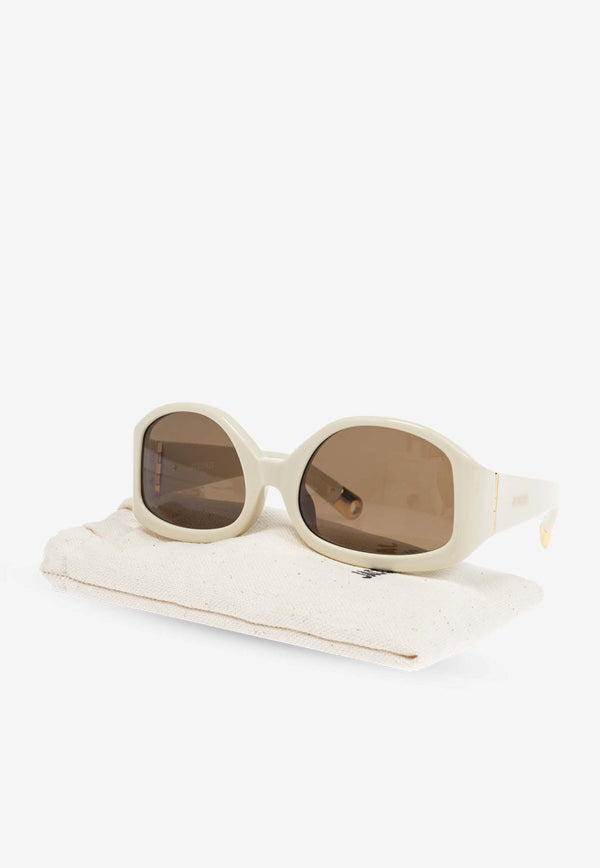 Jacquemus The Colapso Geometric Sunglasses Brown JAC15C3SUN 0-0