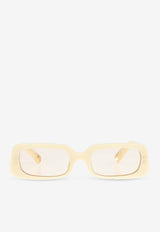 Jacquemus The Azzuro Rectangular Sunglasses Yellow JAC47C3SUN 0-0