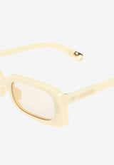 Jacquemus The Azzuro Rectangular Sunglasses Yellow JAC47C3SUN 0-0