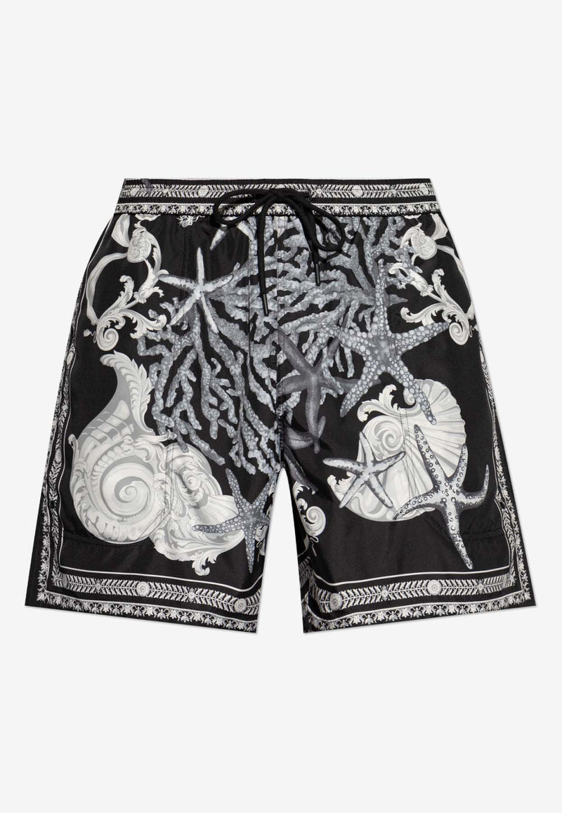 Versace Barocco Sea Print Boardshorts Black KĄPIELOWE 1007843 1A11648-5BC50