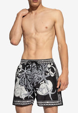 Versace Barocco Sea Print Boardshorts Black KĄPIELOWE 1007843 1A11648-5BC50