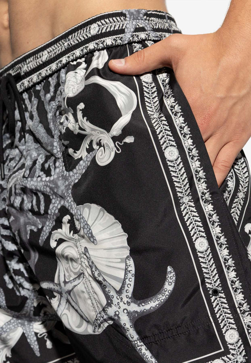 Versace Barocco Sea Print Boardshorts Black KĄPIELOWE 1007843 1A11648-5BC50