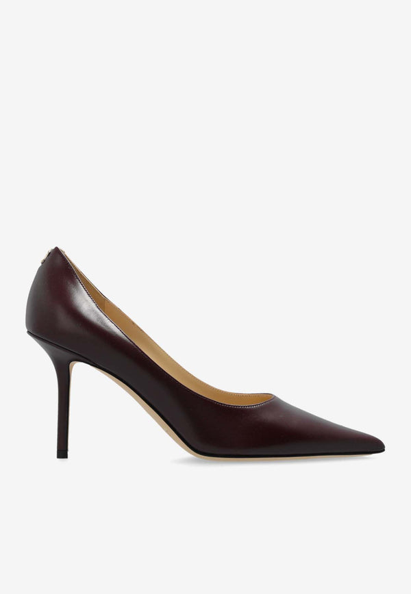 Jimmy Choo Love 85 Calf Leather Pumps Bordeaux LOVE 85 ZNU-GARNET