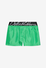 Dolce 
Gabbana Logo Waistband Swim Trunks Green KĄPIELOWE M4F27T FUSFW-V0396