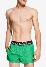 Dolce 
Gabbana Logo Waistband Swim Trunks Green KĄPIELOWE M4F27T FUSFW-V0396