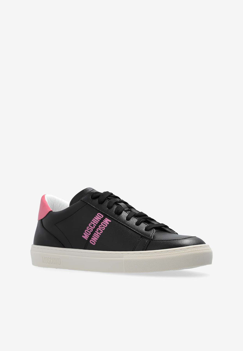 Moschino Leather Low-Top Sneakers Black MA15332G1L MFA-00A