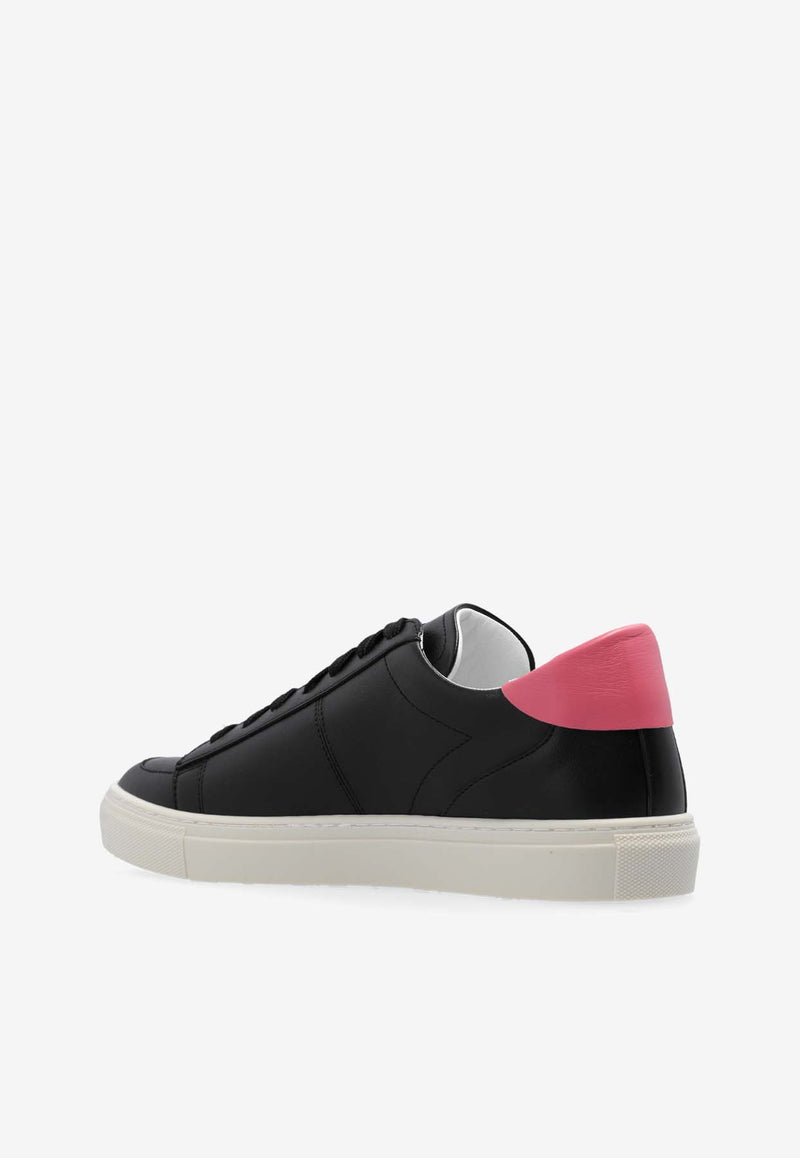 Moschino Leather Low-Top Sneakers Black MA15332G1L MFA-00A