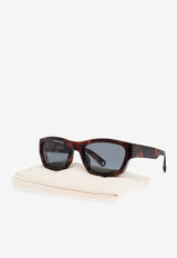 Jacquemus The Meridiano Rectangular Sunglasses Gray JAC9C2SUN 0-0