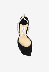 Jimmy Choo Saeda 85 Crystal-Chain Suede Sandals Black SAEDA SANDAL BH 85 EWA-BLACK CRYSTAL