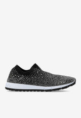 Jimmy Choo Verona Crystal Embellished Slip-On Sneakers Black VERONA ENH-BLACK MIX