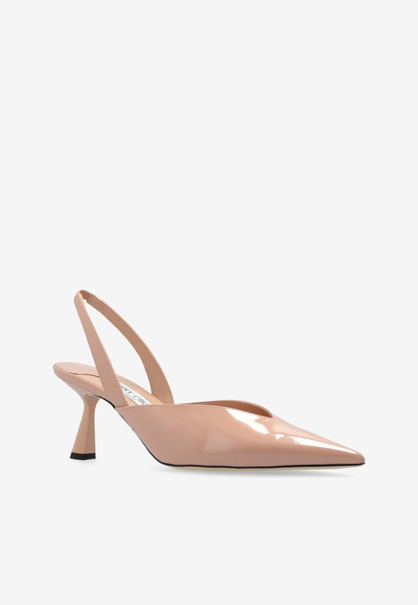 Jimmy Choo Maryanne 65 Patent Leather Slingback Pumps Blush MARYANNE SB 65 HJP-MACARON