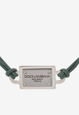 Dolce 
Gabbana Logo Plaque Cord Bracelet Green WBP5T1 W1111-V0153