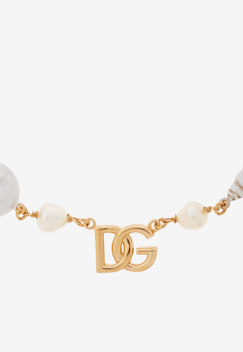 Dolce 
Gabbana DG Shell-Charms Chain Necklace Gold WNQ6C6 W1111-ZOO00