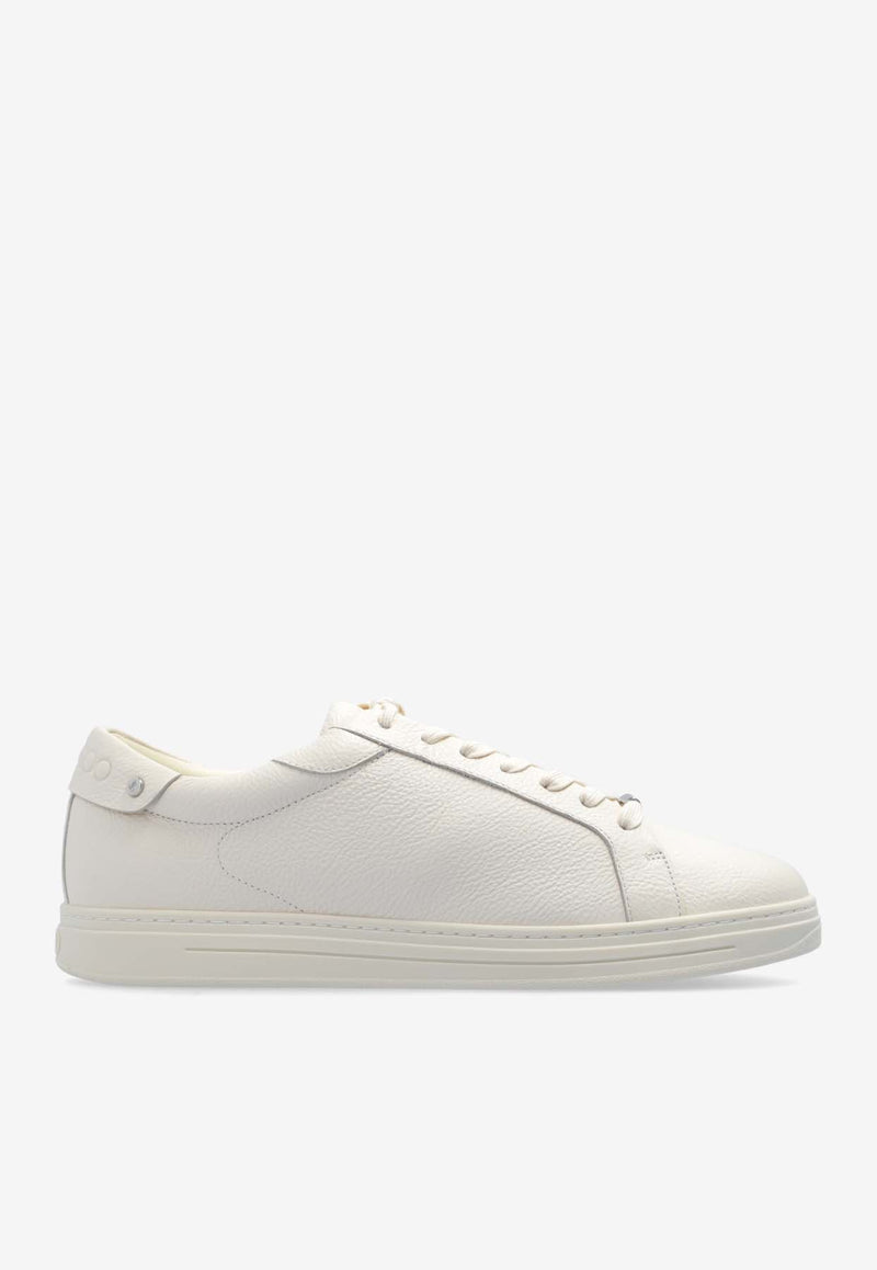 Jimmy Choo Rome Leather Low-Top Sneakers White ROME M GBX-V LATTE