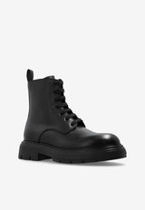 Salvatore Ferragamo Dionne Combat Leather Boots Black 01H399 DIONNE 769797-NERO