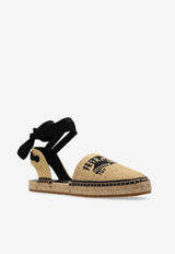 Salvatore Ferragamo Elaia Raffia Flat Espadrilles Beige 01I237 ELAIA RF 773738-PAGL MIELE DIS NERO