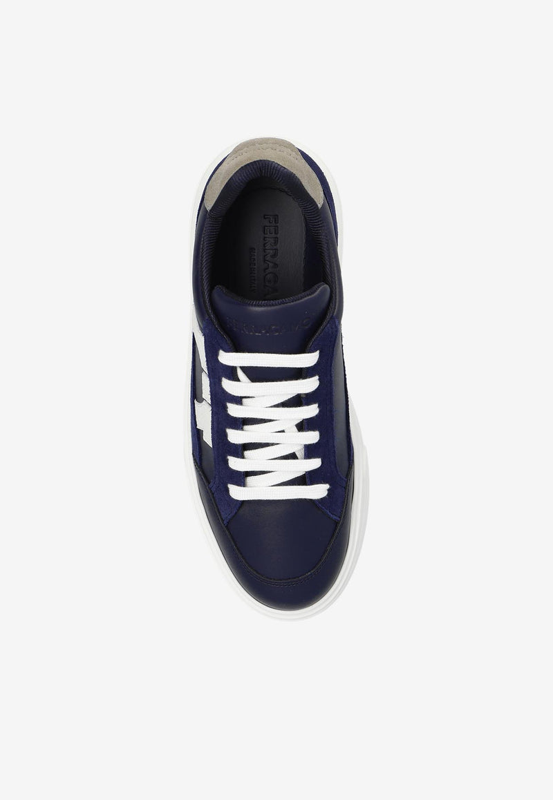 Salvatore Ferragamo Cassina Gancini Low-Top Sneakers Midnight Blue 023588 CASSINA GANC 776671-MIDNIGHT