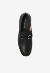 Salvatore Ferragamo Cosimo Gancini Plaque Leather Loafers Black 028298 COSIMO 774493-NERO