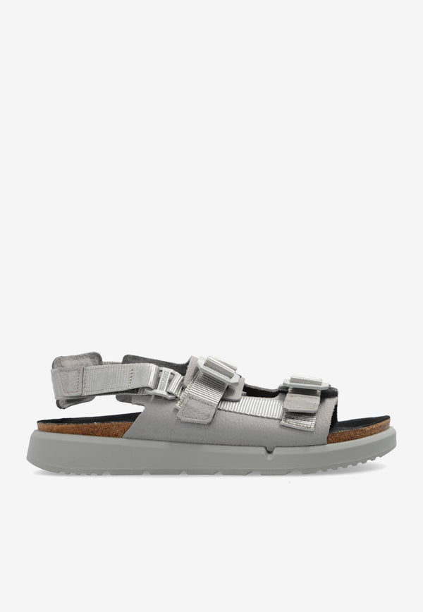 Birkenstock Shinjuku Two-Strap Leather Sandals Gray 1028132 0-MINERAL GRAY