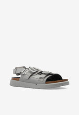 Birkenstock Shinjuku Two-Strap Leather Sandals Gray 1028132 0-MINERAL GRAY