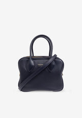 Salvatore Ferragamo Medium Calf Leather Top Handle Bag Midnight Blue 218958 STAR TH 774833-MIDNIGHT