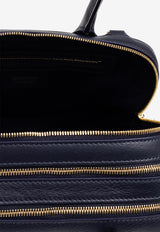 Salvatore Ferragamo Medium Calf Leather Top Handle Bag Midnight Blue 218958 STAR TH 774833-MIDNIGHT