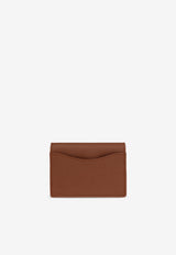 Salvatore Ferragamo Logo Plaque Leather Cardholder Cognac 22D198 018 775044-NEW COGNAC