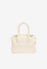 Salvatore Ferragamo Medium Star Calf Leather Top Handle Bag Cream 218958 STAR TH 774832-MASCARPONE