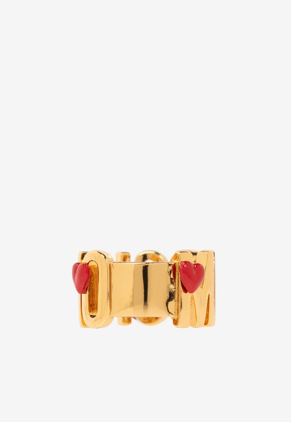 Moschino Logo Lettering Ring Gold 24271 A9129 8490-1606