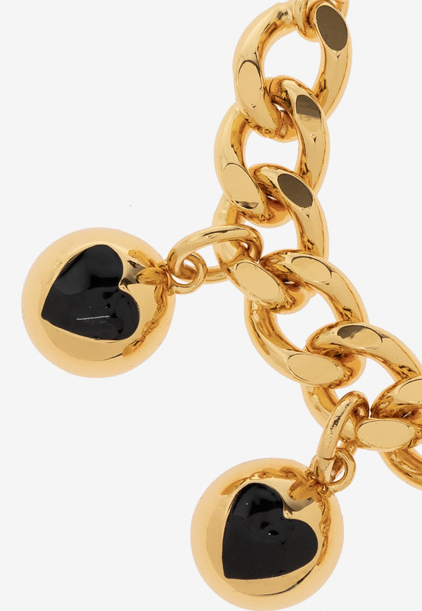 Moschino Heart Buttons Charm Chain Bracelet Gold 24271 A9149 8483-2606