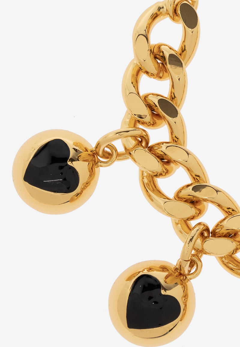 Moschino Heart Buttons Charm Chain Bracelet Gold 24271 A9149 8483-2606